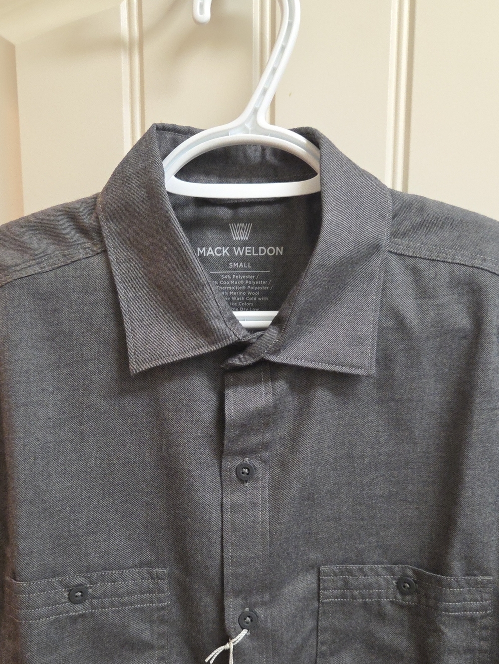 Mack Weldon Men's Size S Charcoal Gray Button-Up Shirt